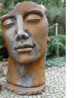 Betonbüsten-Set - Gesicht 'Frau' Und 'Mann' Mit Rosteffekt - Skulpturen - XXL-Produkt -Garten Gefuehl mann rost stimmung neu 1280x1280 1